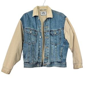 Vintage ACME Denim Jacket Quilted Lined Embroidered Graphic